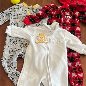 Disney White Winnie the Pooh Fleece One-Piece with Embroidered Pooh